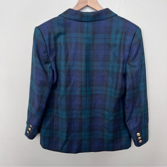 Vintage 80’s Giorgio Sant Angelo Tartan Plaid Wool Blazer Size 10 - Picture 3 of 12